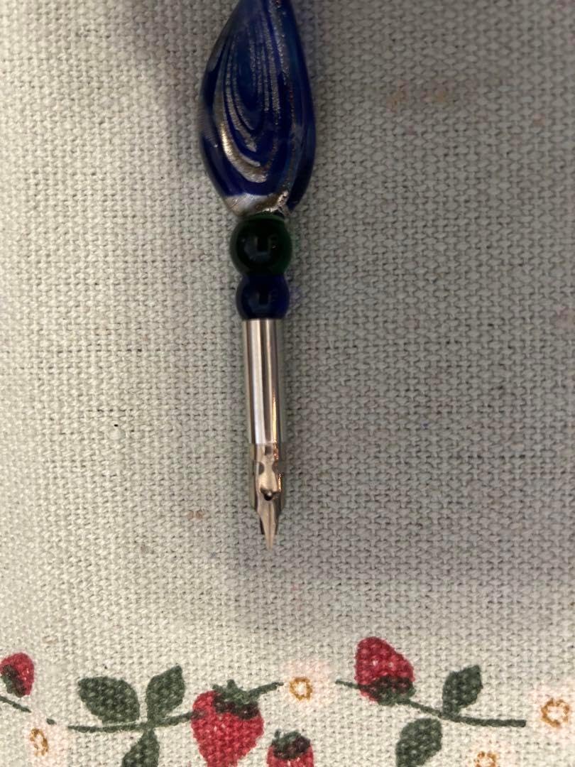 Glass Studio TooS TAKETORI 月の鏡 瑠璃　ガラスペン TAKETORI 月の鏡 紺藍 銀の月 | Glass Studio TooS